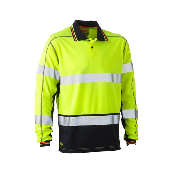 Bisley Taped Hi Vis Polyester Mesh Polo L/S