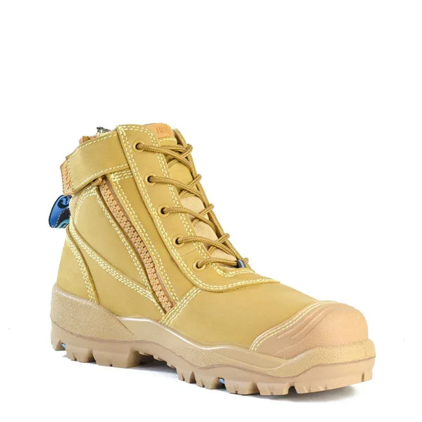 Bata Industrials 804-88008 Horizon Ultra Leather Zip / Lace Up Bump Cap Wheat Safety Boot