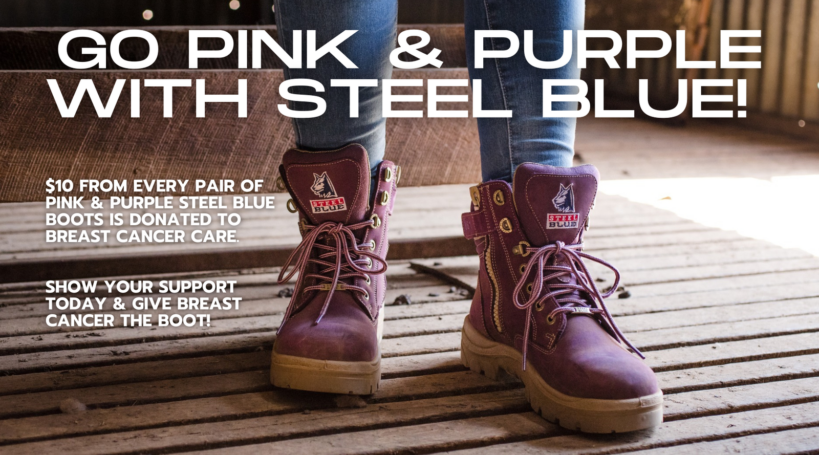 Purple work top boots australia