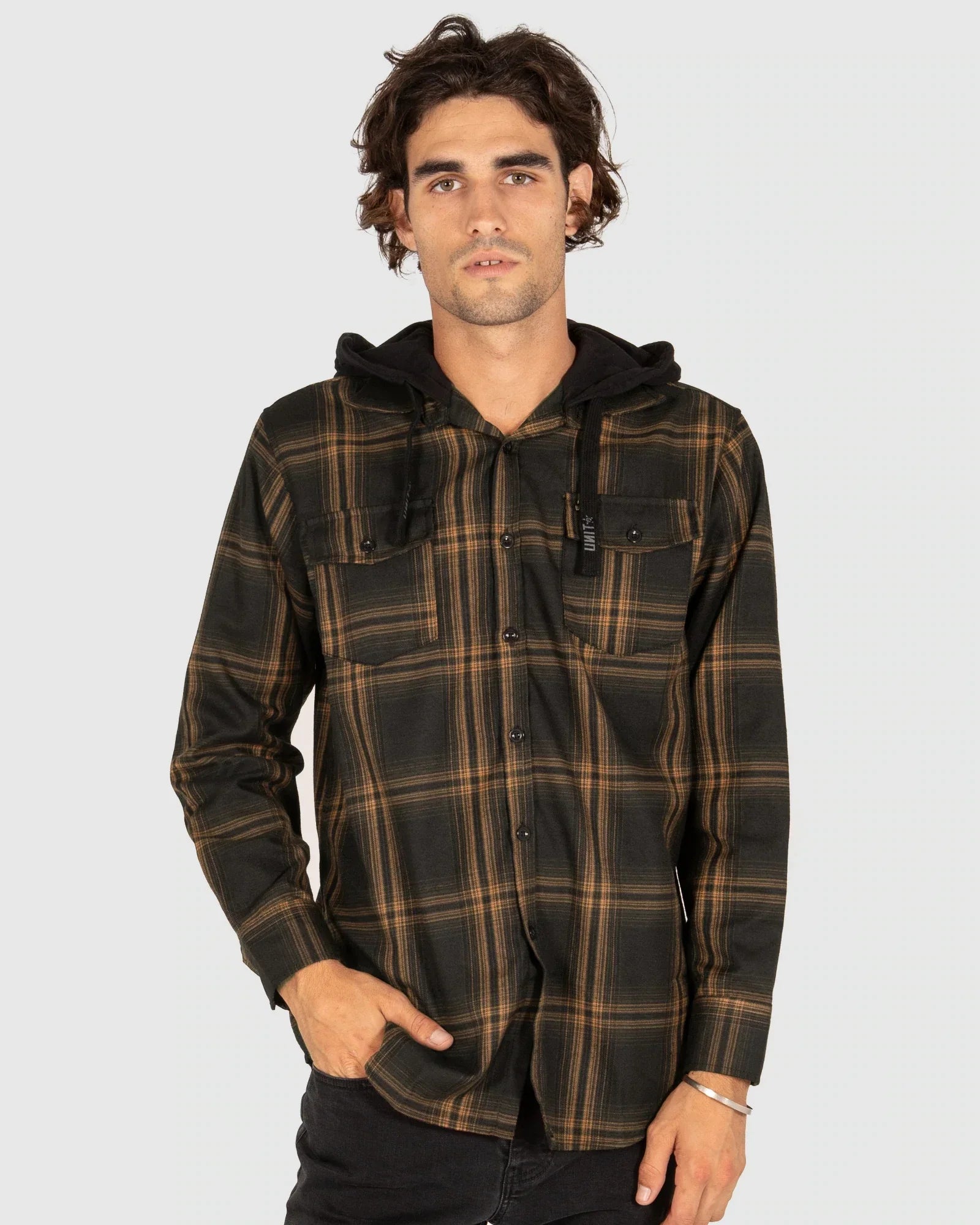 Grey 2025 hooded flannel